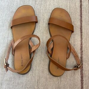 Call It Spring Brown Strappy Flat Sandals